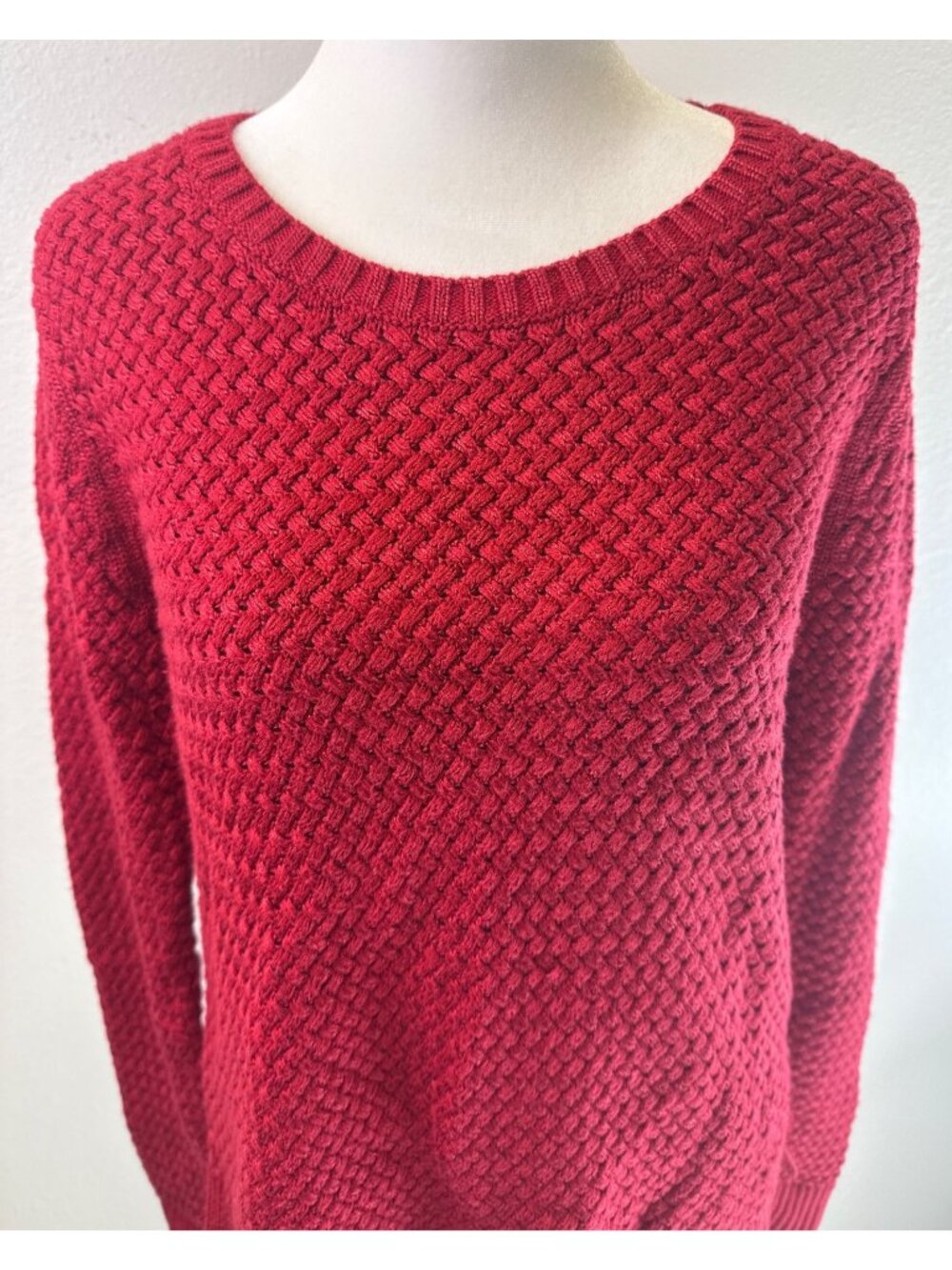 Banana Republic Womens Crewneck Heavyweight Patterned Knit Pullover Sweater Med